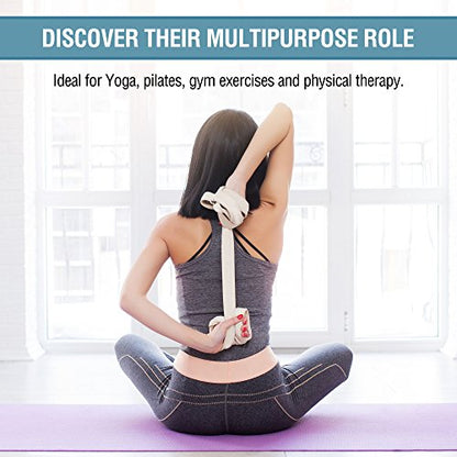 Stretching Straps and Yoga Blocks - Yoga Beginner Kit for Pilates & Gym - style: 2 Pack, 8ft