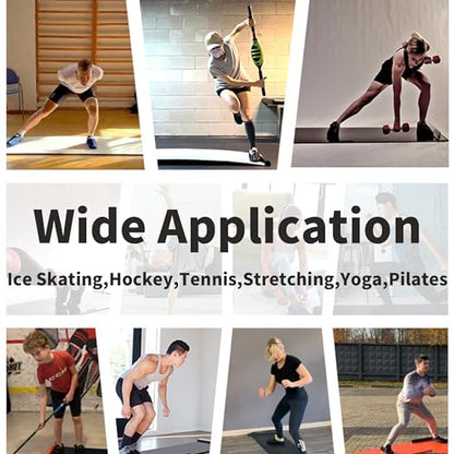 Slide Board(71"L x 20"W),Balance Workout Sliders with End Stops,Exercise Slide Board With 1 Mesh Carrying Bag,2 Sets of Shoes Booties for Beginners and Pros