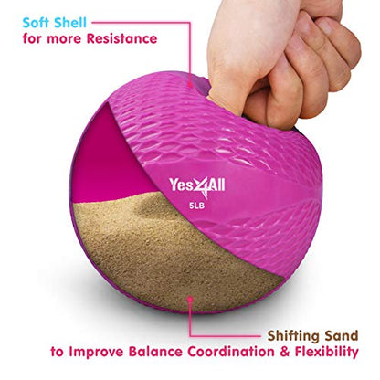 Yes4All Weighted Toning Balls for Exercise, Soft Medicine Balls for Exercise, Pilates, Yoga, Balance, Flexibility, 2-10lbs