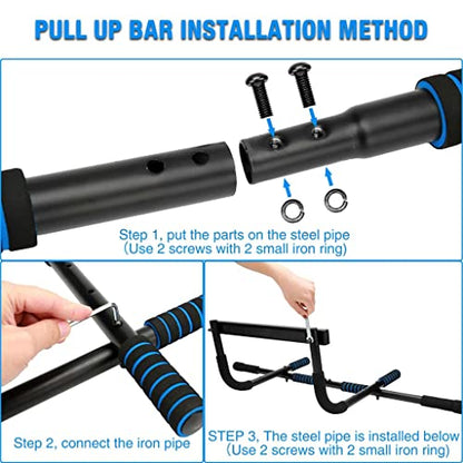 85CM Adjustable Door Frame Pull Up Bar 100KG Without Screws Robust with Foam for Workout Fitness Home Trainer Equipment