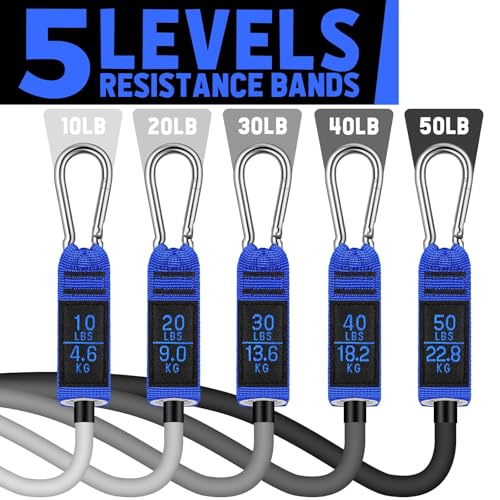 WALITO Resistance Bands Set - Exercise Bands with Handles, Door Anchor, Legs Ankle Straps, for Heavy Resistance Training, Physical Therapy, Muscle Training, Yoga, Home Workouts, Gym