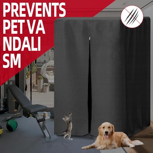 Gym Rack Cover, with Waterproof Zipper,Suitable for Squat Rack/Weight Lifting Rack/Home Gym Workout Equipment Protective Cover,420D Oxford Cloth UV Protection, Dustproof