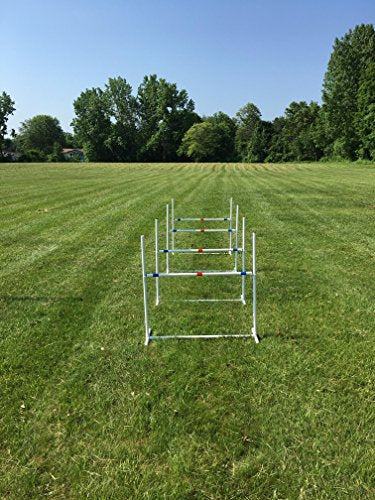 Dog Agility Travel Jump Set 4 Bar Jumps Total with Adjustable Jump bar and Dog Agility Jump Cups