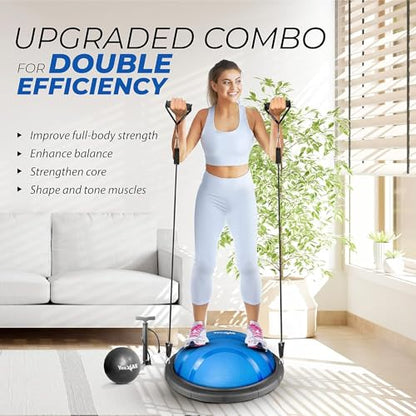 Yes4All 880LBS Half Ball Balance Trainer, Pilates Balance & Stability Ball for Exercises, Home Gym, Floor & Full Body Workouts