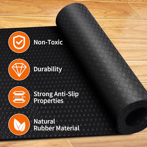Stepwaver 2 Pack Double Non-Slip Workout Mat for Ellipse Leg Exerciser, 23.6" × 11.8" 0.2" Thick Ellipse Machine Mat, Exercise Mats for Under Desk Ellipticals