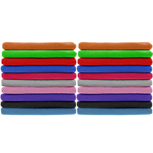 Peicees 20 Pack Microfiber Neck Cooling Towels Sports Sweat Towels Sweat Headband for Travel Beach Swimming Camping Climbing Gym Yoga Workout Backpacking, Multicolors