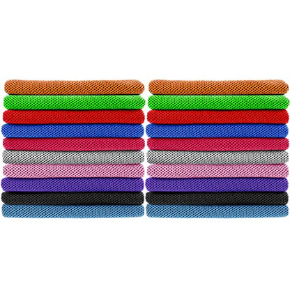 Peicees 20 Pack Microfiber Neck Cooling Towels Sports Sweat Towels Sweat Headband for Travel Beach Swimming Camping Climbing Gym Yoga Workout Backpacking, Multicolors