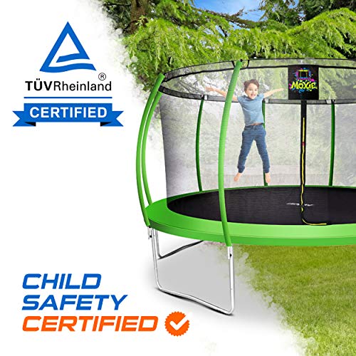 Moxie by Upper Bounce Pumpkin-Shaped Round Trampoline for Outdoor Backyard with Enclosure Net, Recreational, Gymnastics Activity for Kids and Adults, Supports Up to 440 Lbs