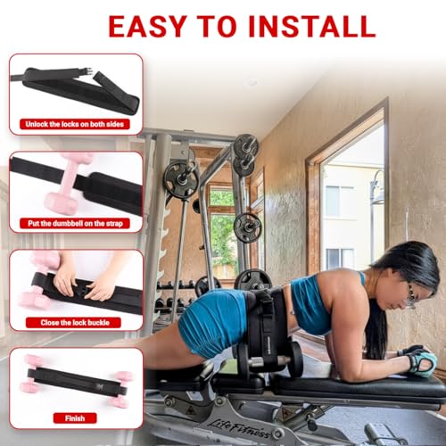 Hip Thrust Belt for Glutes – Adjustable Weightlifting Belt with Padded Support – Portable Booty Builder for Dumbbells, Kettlebells, and Plates – Home Gym Workout Gear for Men & Women