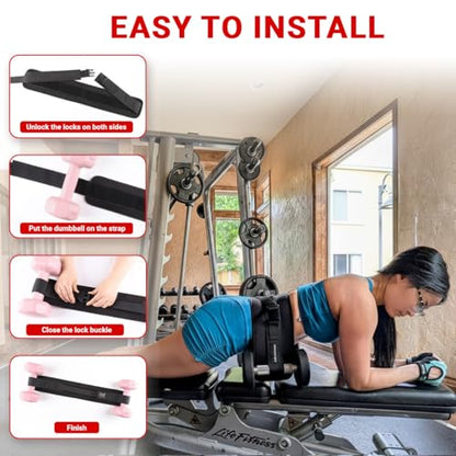 Hip Thrust Belt for Glutes – Adjustable Weightlifting Belt with Padded Support – Portable Booty Builder for Dumbbells, Kettlebells, and Plates – Home Gym Workout Gear for Men & Women