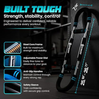 Twister Arm Trainer with Adjustable 5 Resistance Levels (40–120 lbs), 4 Springs, Anti-Slip Handles, Carry Bag - Chest Trainer Equipment for Men & Women, Home Gym Strength Trainer