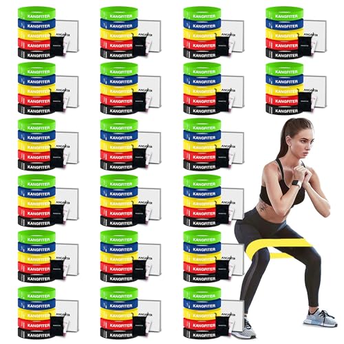 100 PCS Bulk Resistance Bands Latex, Loop Exercise Bands Set for Gym Members Sports Class Students Gift, 5 Pieces Each Set with Storage Bag, Fitness Bands for Outdoor Home Gym Yoga Pilates - color: Colorful 100PCS