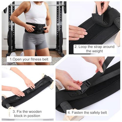 Hip Thrust Dumbbell Holder Belt, Wide Padded Support Belt | Hip Thrust Belt for Dumbbell, Kettlebell, Adjustable Non-Slip Safety Straps for Squats, Glute Bridges, Strength Training
