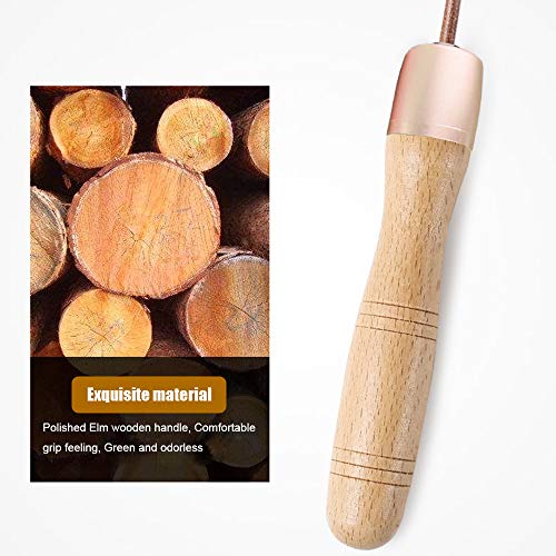 Leather Jump Rope, Adjustable Skipping Jumping Ropes, with Rotary Bearing and Pure Wood Handles, for Gym & Home Fitness Workouts