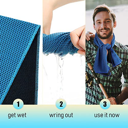 BBTO 100 Pack Cooling Towel - Microfiber Cold Sports Sweat Rags Neck & Face Breathable Ice Chilly Towel for Gym Yoga Golf Workout Beach Accessories