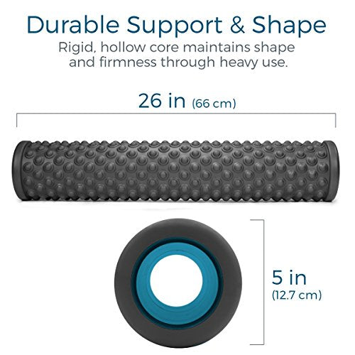 Teeter Massage Foam Roller - Textured for Deep Tissue Muscle Relief to Boost Recovery, Flexibility, Mobility - Back Pain Relief, Sports Massage, Myofascial Release