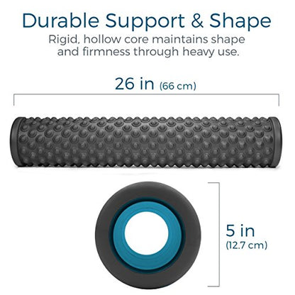 Teeter Massage Foam Roller - Textured for Deep Tissue Muscle Relief to Boost Recovery, Flexibility, Mobility - Back Pain Relief, Sports Massage, Myofascial Release