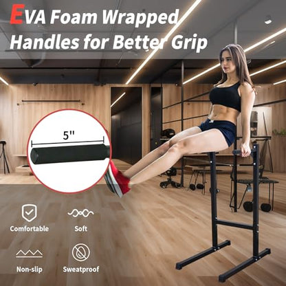 Adjustable Height Dip Bar Station, Heavy Duty Dip Station for Home Gym,Multi-function Dip Station Pull Up Bar Full Body Strength Training Workout Fitness Equipment for Tricep Dips - color: Dip Bar