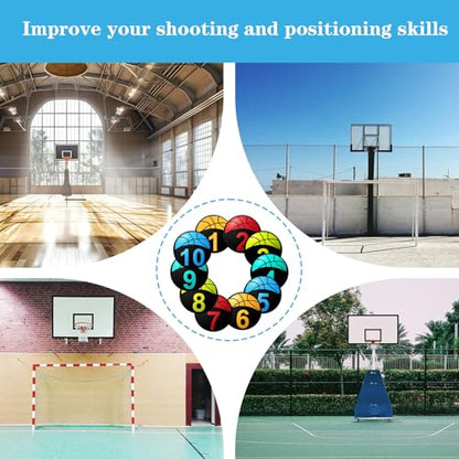 Basketball Training 9 Inch Poly Spots, 10PCS Anti-Slip Training Basketball Spot Markers Floor Spots, Waterproof Flat Filed Cones Poly Dots
