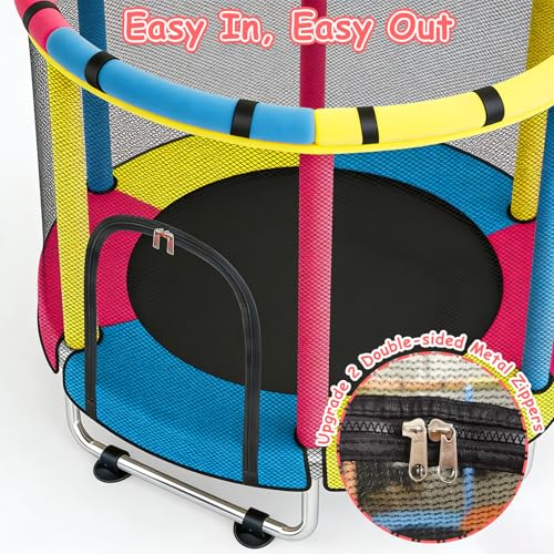 Trampoline for Kids with Safety Enclosure Net, Indoor & Outdoor Toddler Trampoline, 47" Baby Mini Recreational Trampolines, Safe No-Gap Design, Birthday Gifts for Children & Boys & Girls, Age 1-8