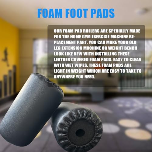 High Density Foam Roller, Replacement Foam Foot Pads for Home Gym Exercise Machines Equipments, Weight Bench Leg Extension Curl Attachment (Leather 7‘’) - color: Leather 7‘’