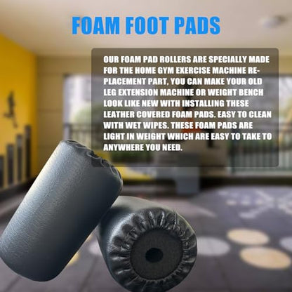 High Density Foam Roller, Replacement Foam Foot Pads for Home Gym Exercise Machines Equipments, Weight Bench Leg Extension Curl Attachment (Leather 7‘’) - color: Leather 7‘’