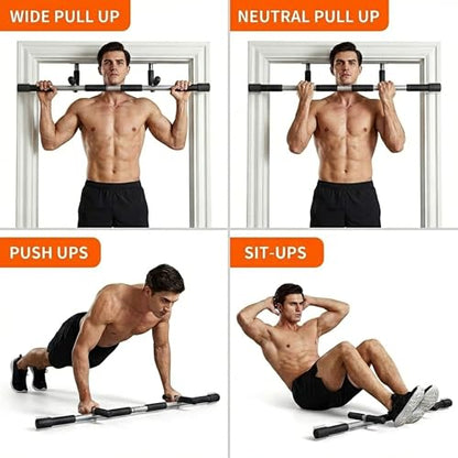 Door Chin Up Door Bar Home Gym - Pull Up - Adjustable Fits Residential Doorways - Supports Up to 300 Pounds - Easy to Mount - Build Upper Body Strength at Home Pump Biceps, Triceps, Lats