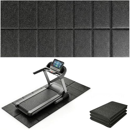 Treadmill Mat for Carpet & Hard Floors, 68" x 24" Foldable Floor Extra Thick Protection Mat, Non-Slip Noise & Shock Absorbing for Walking Pad, Exercise Bike, Elliptical, Home Gym Equipment - size: 68"L x 24"W x 0.2"Th