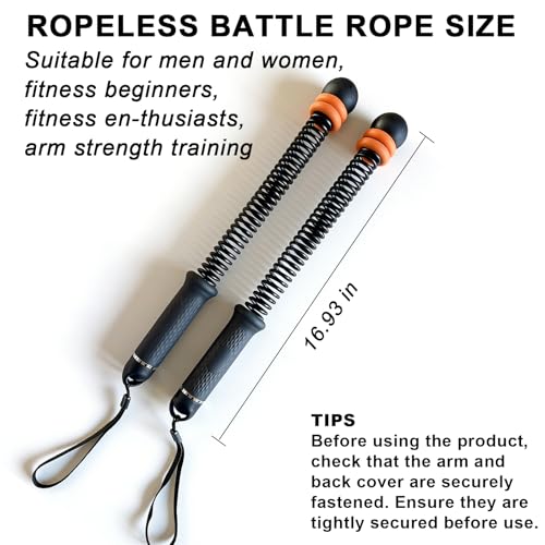Battle Ropes, for Home Gym, Weighted Cordless Battle Rope, Portable Workout Ropes, Suitable for Low-Impact Cardio Training, Cardio & Muscle Training, Home Gym Equipment for Men & Women