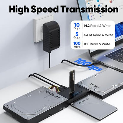 Hard Drive Reader 4-in-1, M.2 SATA IDE to USB Dock Ultra Data Retrieval Kit