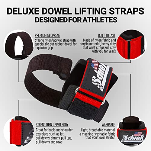 Schiek Sports Model 1000-DLS Deluxe Dowel Lifting Straps