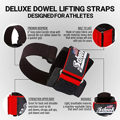 Schiek Sports Model 1000-DLS Deluxe Dowel Lifting Straps