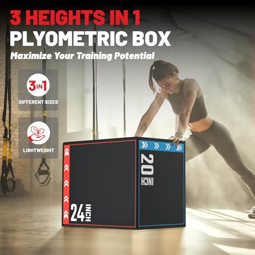papababe 3-in-1 Jump Box, Anti-Slip, High-Density Foam - style: 20 x 24 x 30 inch (16lbs)-Colored B