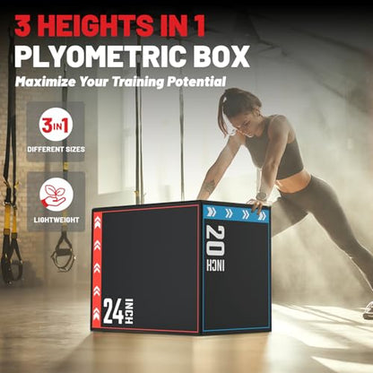 papababe 3-in-1 Jump Box, Anti-Slip, High-Density Foam - style: 20 x 24 x 30 inch (16lbs)-Colored B
