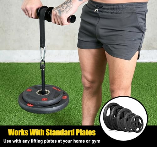 Elite Forearm Strengthener, Forearm Roller with 2x10lbs Sand Plates, Plates Holder & Adjustable Straps, Thick Anti-Slip Handle, Forearm Exerciser, Wrist Roller, Arm Blaster, Hand Grip Strengthener