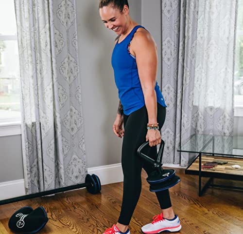 Hyperwear SoftBell Adjustable Kettlebell Set - Soft, Vinyl-Coated Weight Plates with Rubber Base - Versatile Home Gym Equipment - Compatible with SoftBell Barbell & Dumbbell