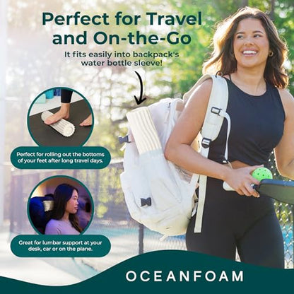Oceanfoam Ripple Roller - Small Foam Roller for Physical Therapy (Natural) - color: Natural