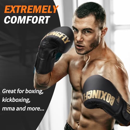 Boxing Gloves for Men Women Adults - color: Gold, size: 16oz