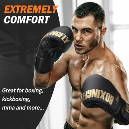 Boxing Gloves for Men Women Adults - color: Gold, size: 16oz