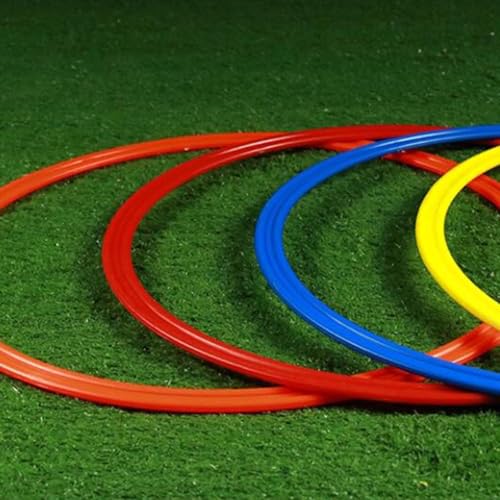 Set of 12 Agility Rings, Multifunctional Jumping Hoops, Circles for Games, Football, Gymnastics - size: 30cm