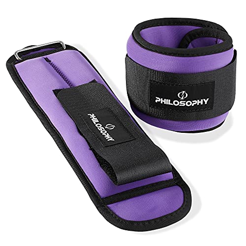 Philosophy Gym Adjustable Ankle/Wrist Weights, Set of 2, for Strength Training and Fitness