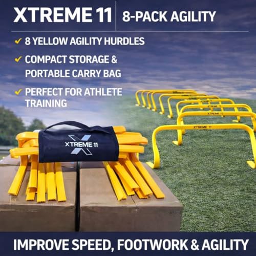 Agility Hurdles - for Athletes of All Skill Levels, Training Hurdles for Sports, Fitness, and Agility Drills - Speed Hurdles for Soccer and Football Training - 8 pieces of Hurdles of 5.9-Inch