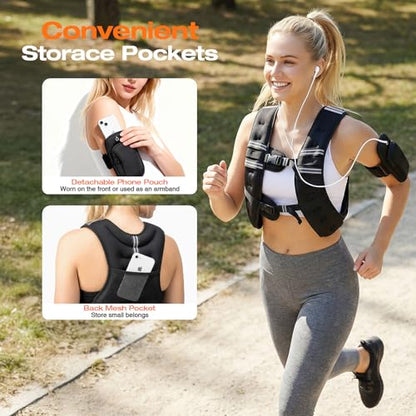 Weighted Vest for Women Men, Weight Vest for Walking, Adjustable Weight Training Vest for Workout, Running, Exercise - size: 20lbs