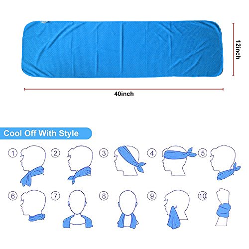Sukeen 4 Pack Cooling Towels (40"x12"), Cooling Neck Wraps, Ice Towel, Soft Breathable Chilly Towel,Microfiber Towel for Yoga,Sport,Running,Gym,Workout,Camping,Fitness,Workout & More Activities