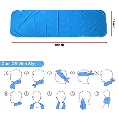 Sukeen 4 Pack Cooling Towels (40"x12"), Cooling Neck Wraps, Ice Towel, Soft Breathable Chilly Towel,Microfiber Towel for Yoga,Sport,Running,Gym,Workout,Camping,Fitness,Workout & More Activities