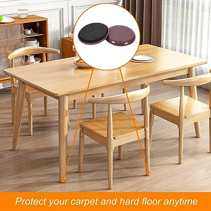 Shintop 12pcs 2 in Furniture Sliders for Carpet and Hardwood Floors - size: 12pcs 2" Brown