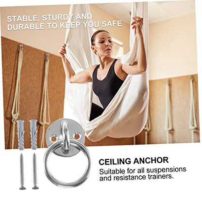 1Set Suspension Trainer Bracket Durable Fixed Disk Anchor for Yoga Swings Gymnastic Rings Suspension Straps Easy Install Wall Ceiling Mount Heavy Duty