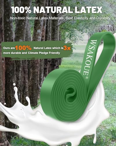 Pull Up Bands, Resistance Bands Set, Exercise Workout Bands for Men & Women, Ideal for Body Stretching, Physical Therapy and Muscle Training - color: Dark Green