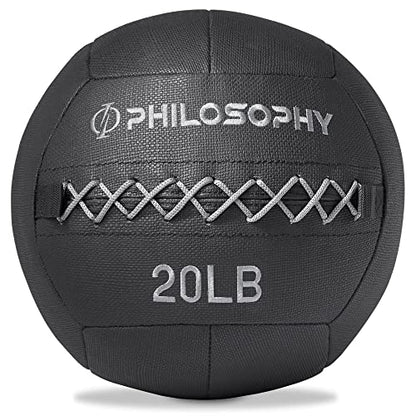 Philosophy Gym Wall Ball - Soft Shell Weighted Medicine Ball with Non-Slip Grip - style: 20 LB