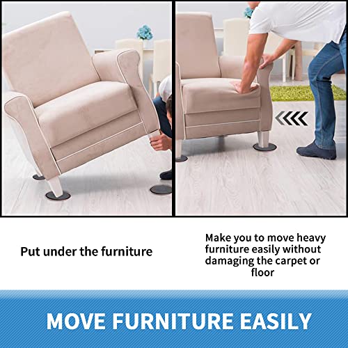 Furniture Sliders for Carpet,8 Pack 3 1/2" Reusable Furniture Moving Pads,Heavy-Duty Furniture Movers Sliders - Reusable Sliders for Furniture,Move Any Item Easy and Quickly!
